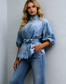 Apparelplayground Shirt — Bell Sleeve Denim That Sculpts Your Waist & Commands the Room