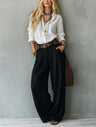 Apparelplayground Pants Set — Wide-Leg Blouse Duo in 5 Two-Tone Colorways That Always Match